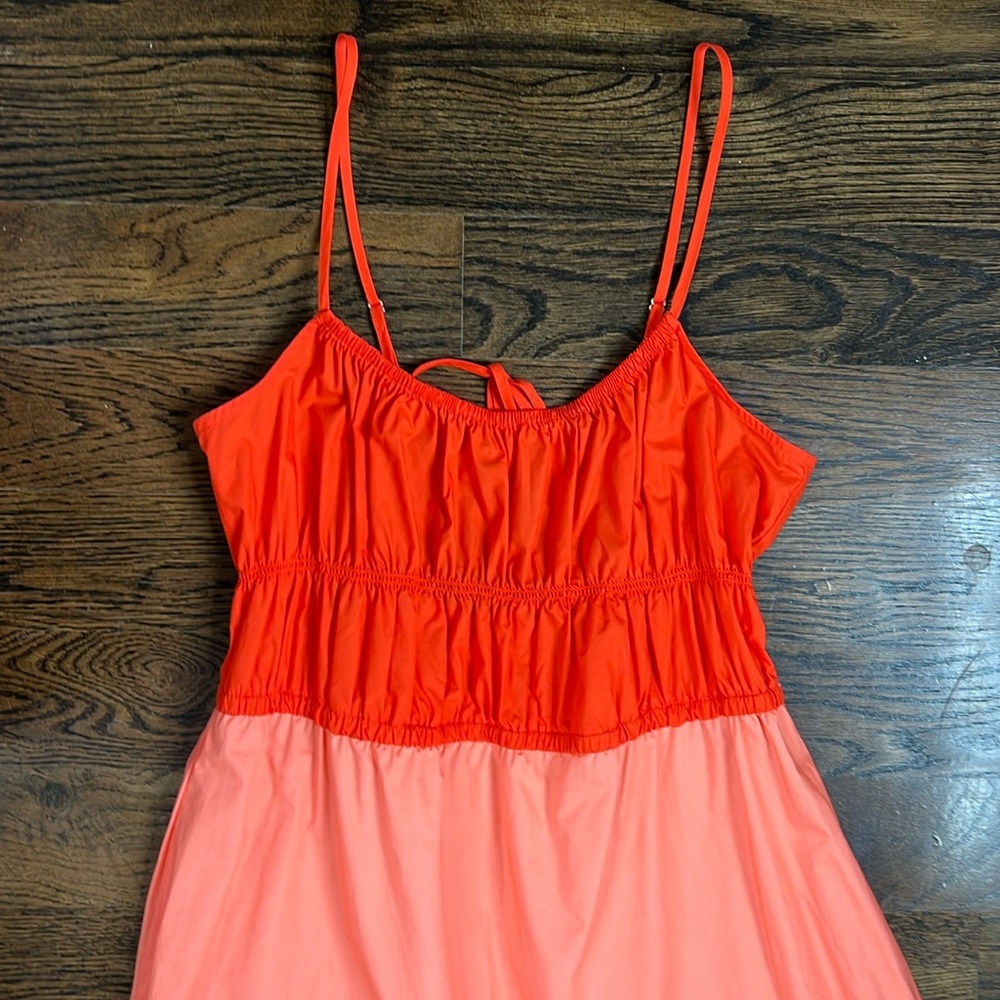 Mango Color Block Ruched Midi Dress Size 2